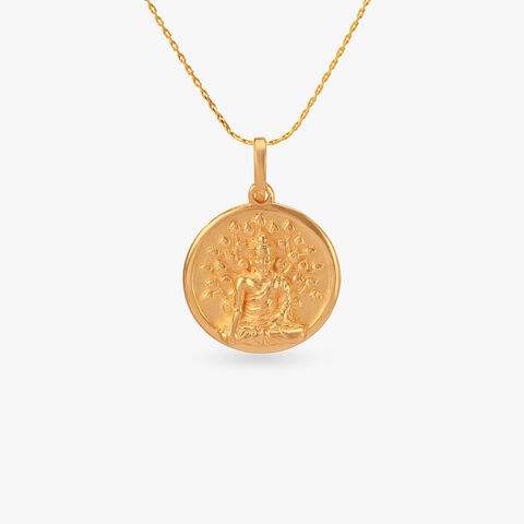 Serene Buddha Gold Pendant