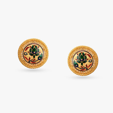 Royal Blossom Gold Stud Earrings