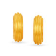 22 KT Yellow Gold Dazzling Ridged Stud Earrings,,hi-res image number null