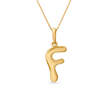 Letter Perfect 'F' Gold Pendant