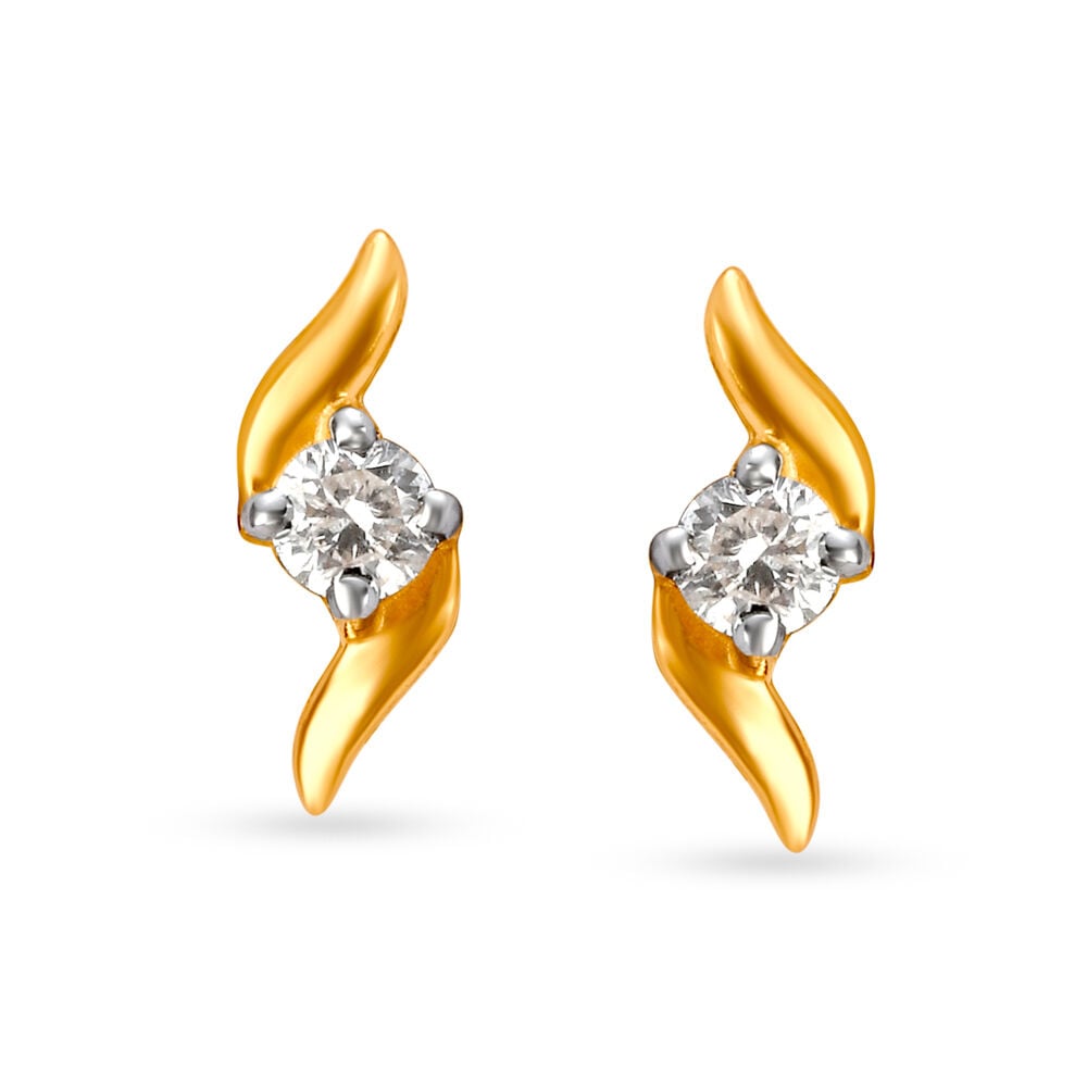 Single diamond stud earring top