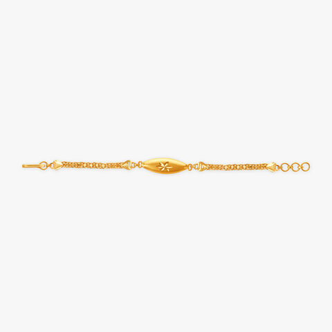 Charming Textured Floral Gold Bracelet for Kids