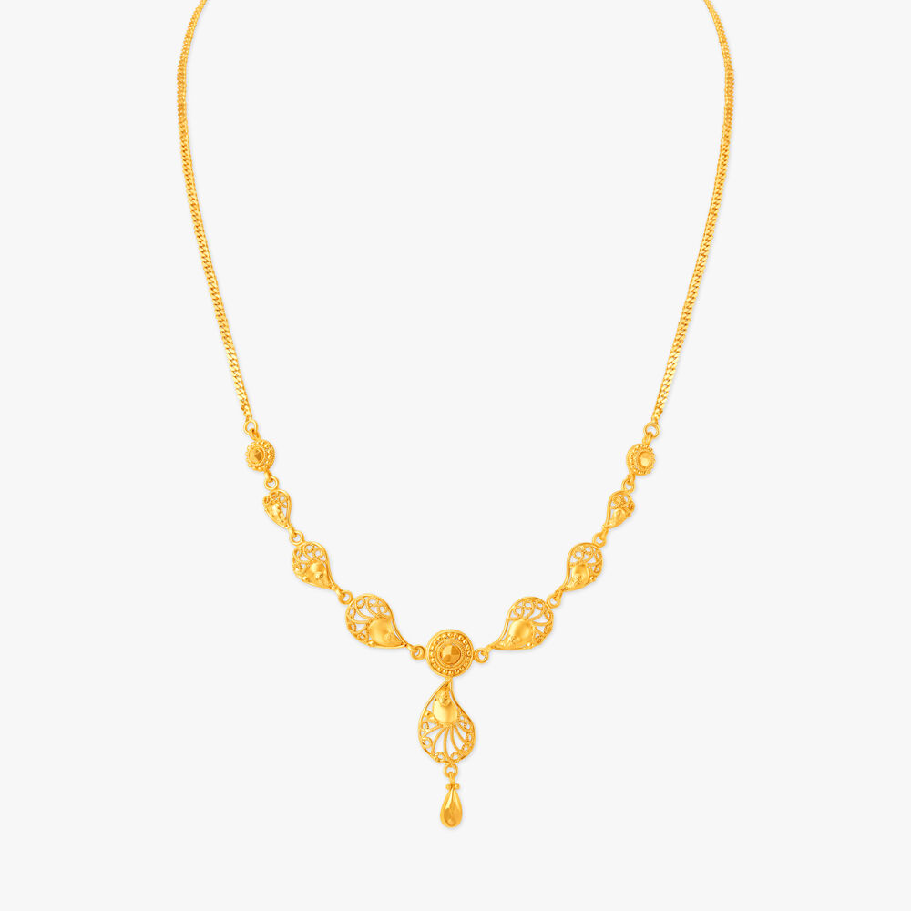 Light weight gold necklace tanishq sale