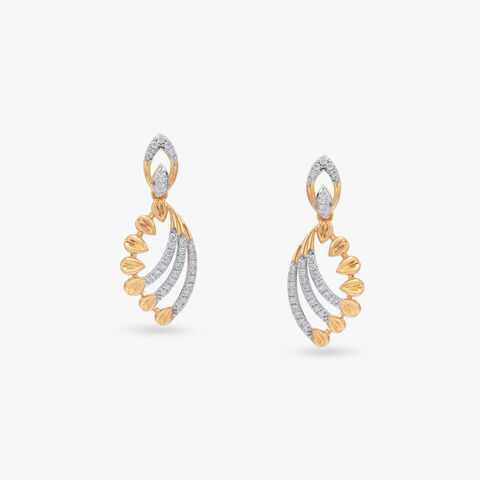 Petal Arc Diamond Drop Earrings