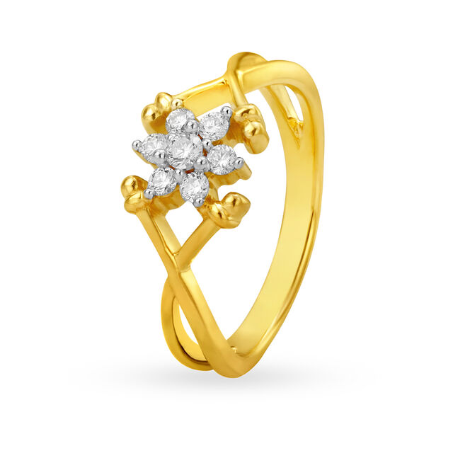 Floral Seven Stone Diamond Finger Ring,,hi-res image number null