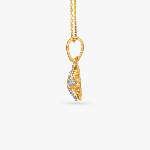 Little Starfish Diamond Pendant and Earrings Set For Kids