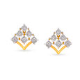 Contemporary Eccentric Gold and Diamond Stud Earrings,,hi-res image number null