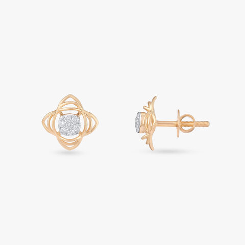 Orbit Bloom Diamond Stud Earrings