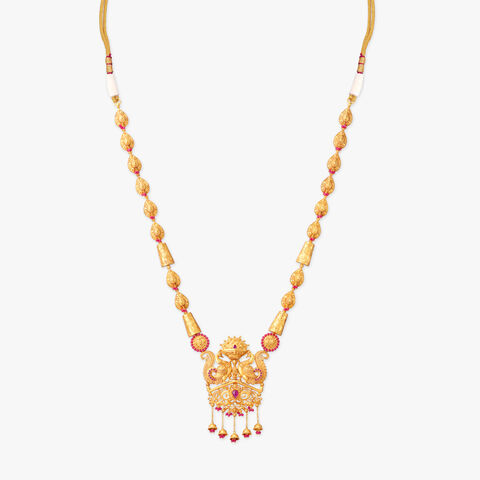 Dancing Feather Gold Necklace set