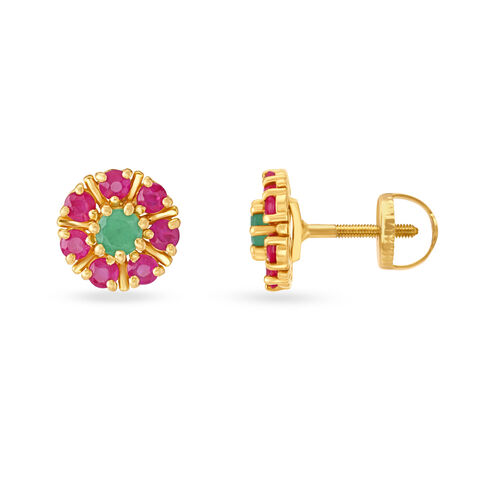 Mesmerising Emerald and Ruby Stud Earrings