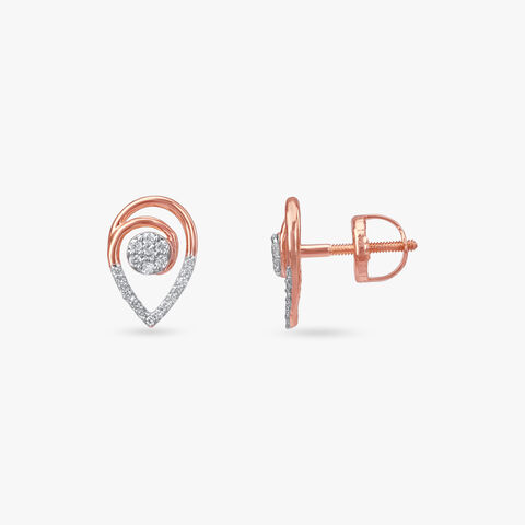 Radiant Drop Diamond Stud Earrings