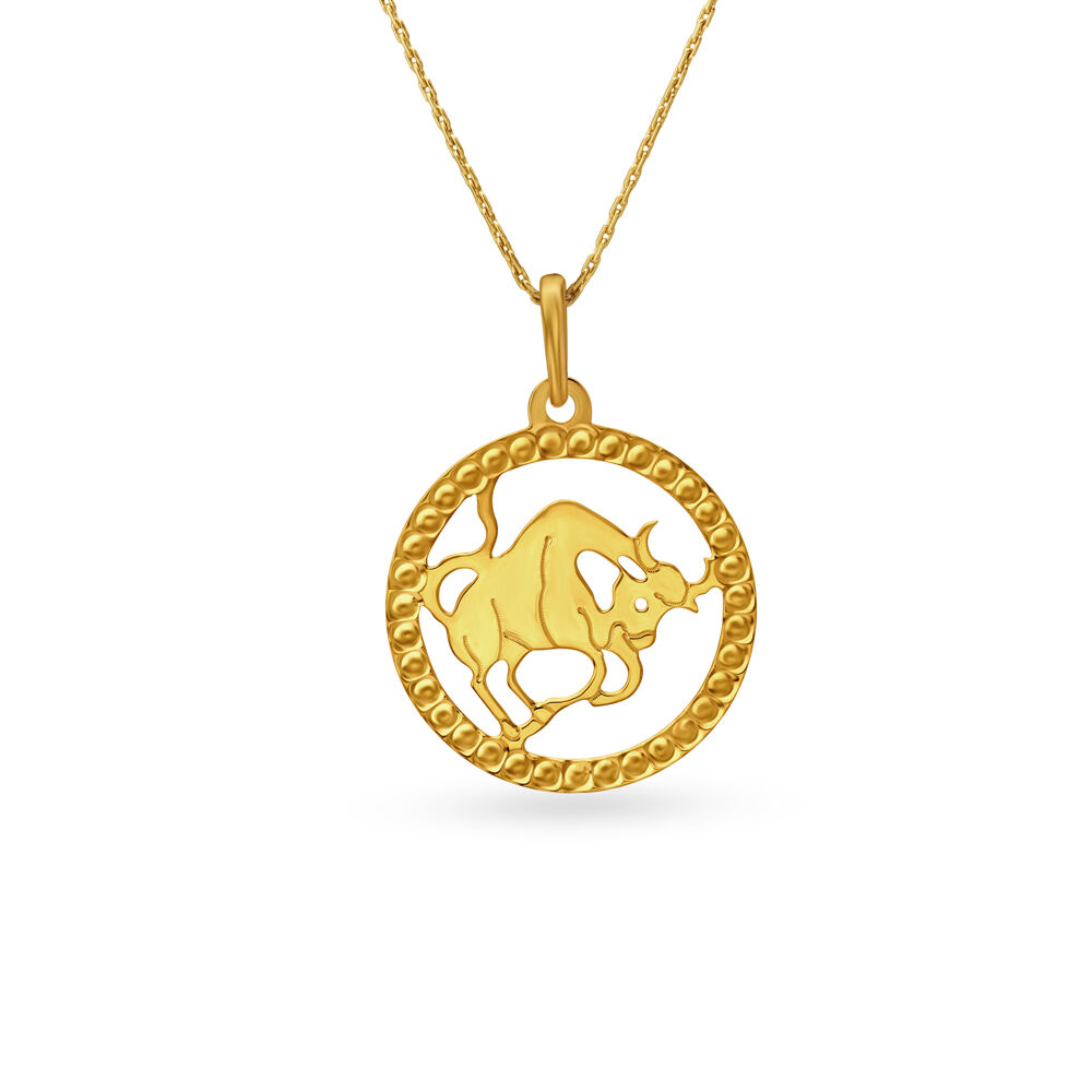 Taurus Zodiac Diamond Yellow Gold Medallion Pendant Doves | Giving Tree  Gallery