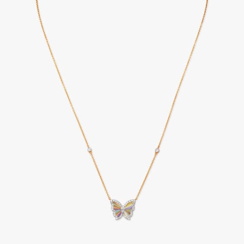 Flutter Prism Diamond Pendant with Chain