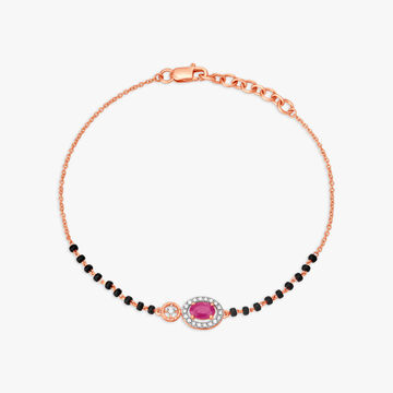 Charming Ruby and Diamond Mangalsutra Bracelet