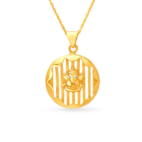 Artistic Divine Religious Lord Ganesha Gold Pendant