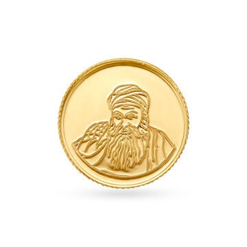 2 gram 22 Karat Gold Coin with Guru Nanak Design