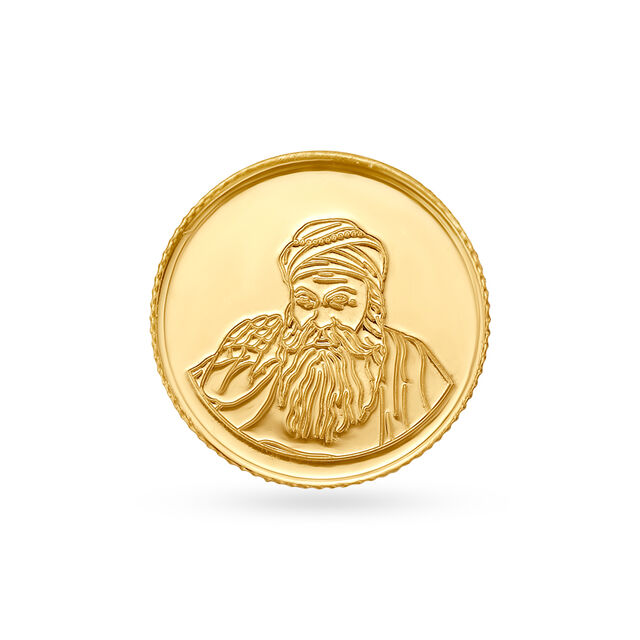 2 gram 22 Karat Gold Coin with Guru Nanak Design,,hi-res image number null