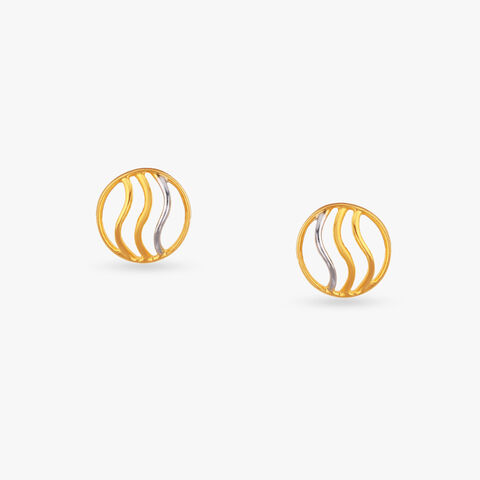 Happy Swirl Gold Stud Earrings for Kids