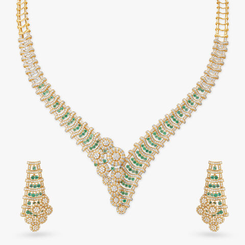 Radiant Canopy Diamond Necklace Set