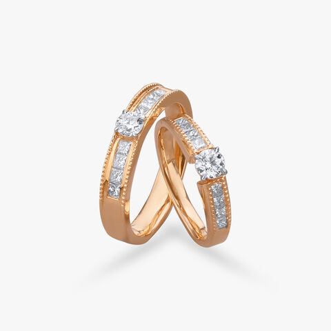 Love's Spark Diamond Couple Rings