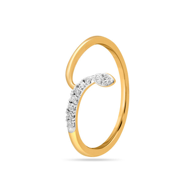 14 KT Yellow Gold Radiant Spring Elegance Diamond Ring,,hi-res image number null