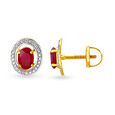 Ezra Diamond and Ruby Stud Earrings,,hi-res image number null