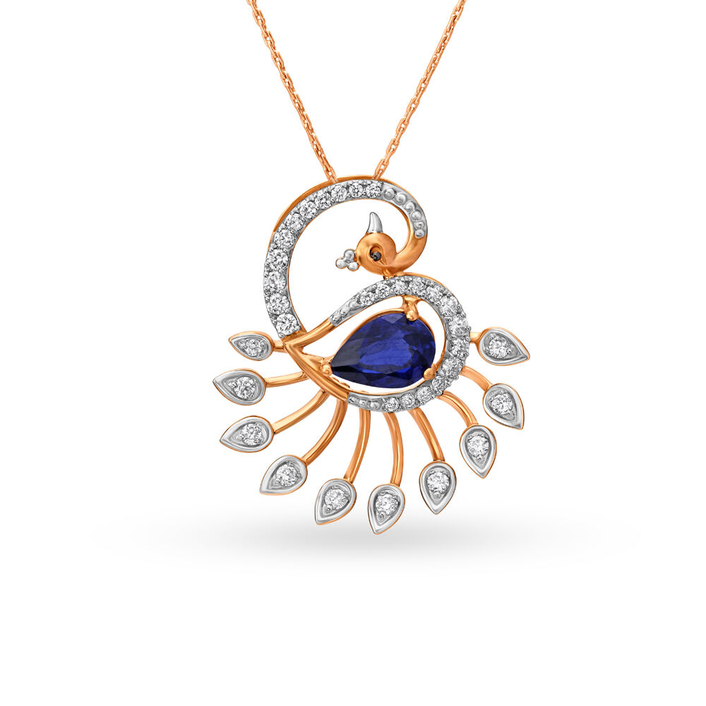 Tanishq cheap peacock pendant