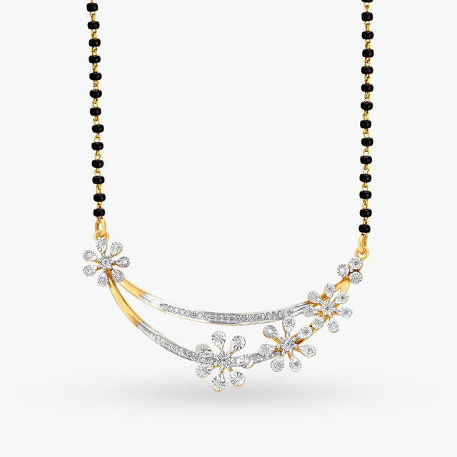 Entrancing Floral Diamond Mangalsutra,,hi-res image number null