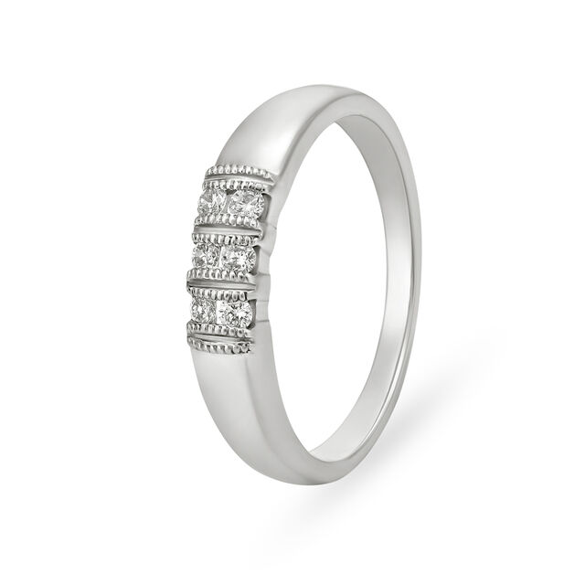 Stylish Platinum and Diamond Ring,,hi-res image number null