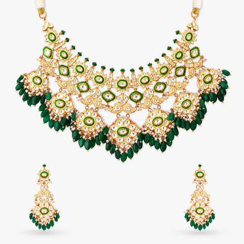 Verdant Starburst Gold Necklace Set