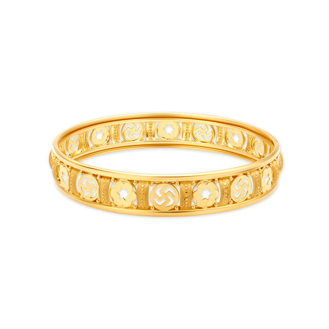Opulent Swastika Gold Bangle,,hi-res image number null