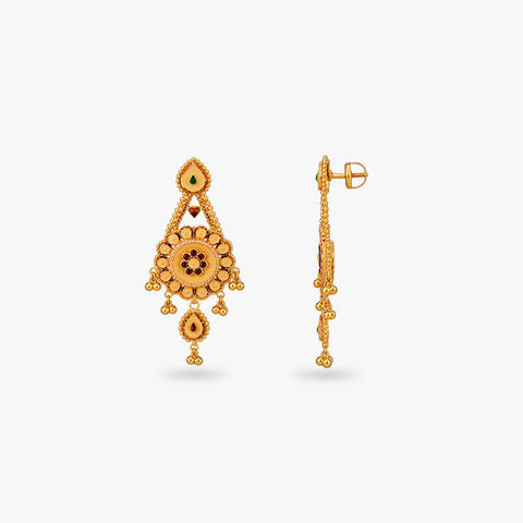 Desert Bloom Gold Drop Earrings