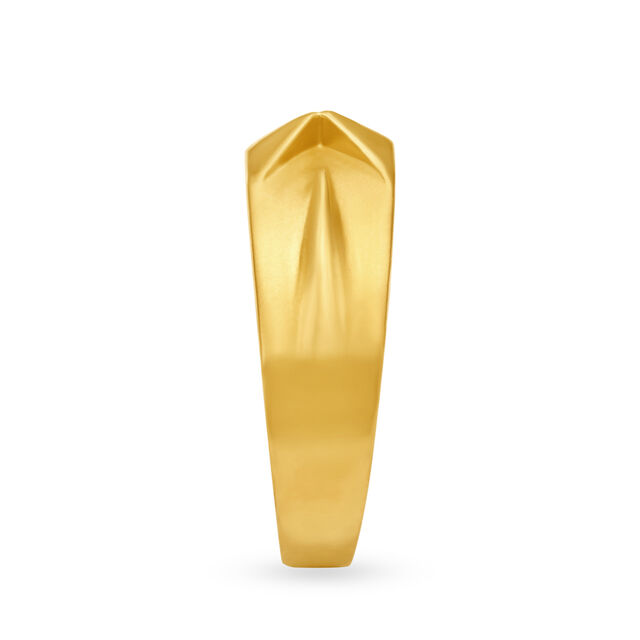 Suave 22 Karat Yellow Gold Ridged Finger Ring,,hi-res image number null