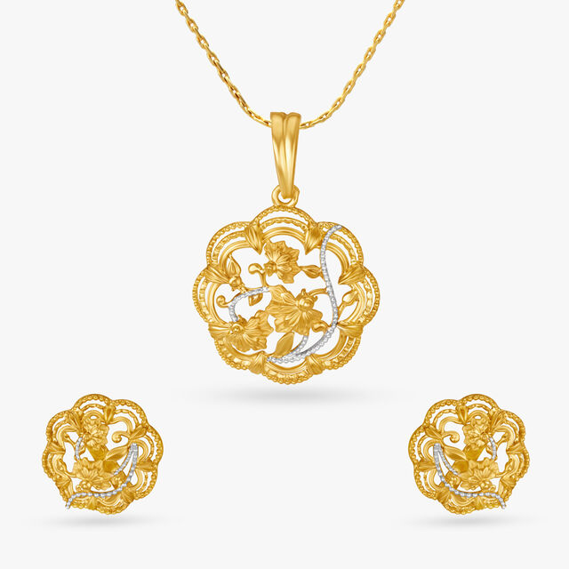 Contemporary Pendant and Earrings Set,,hi-res image number null