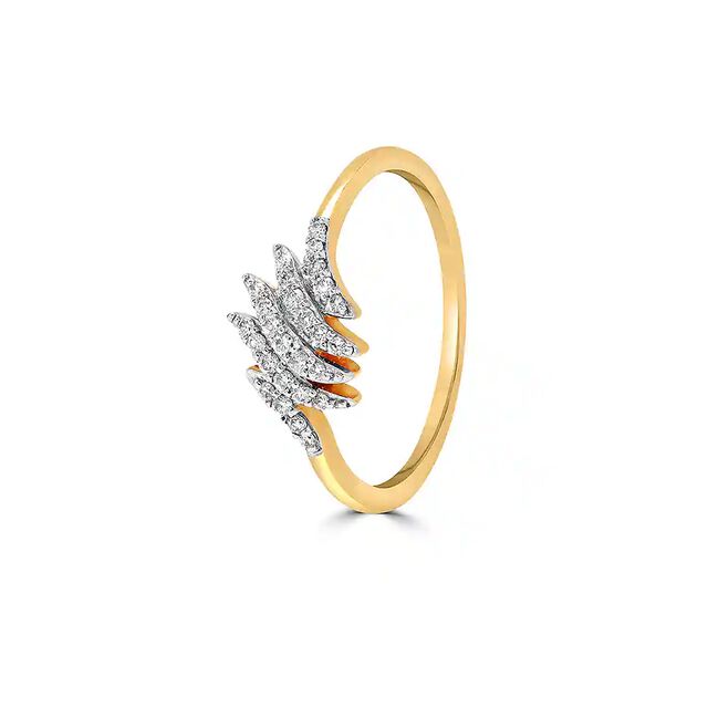 18kt Yellow Gold & Diamond Encrusted Finger Ring,,hi-res image number null
