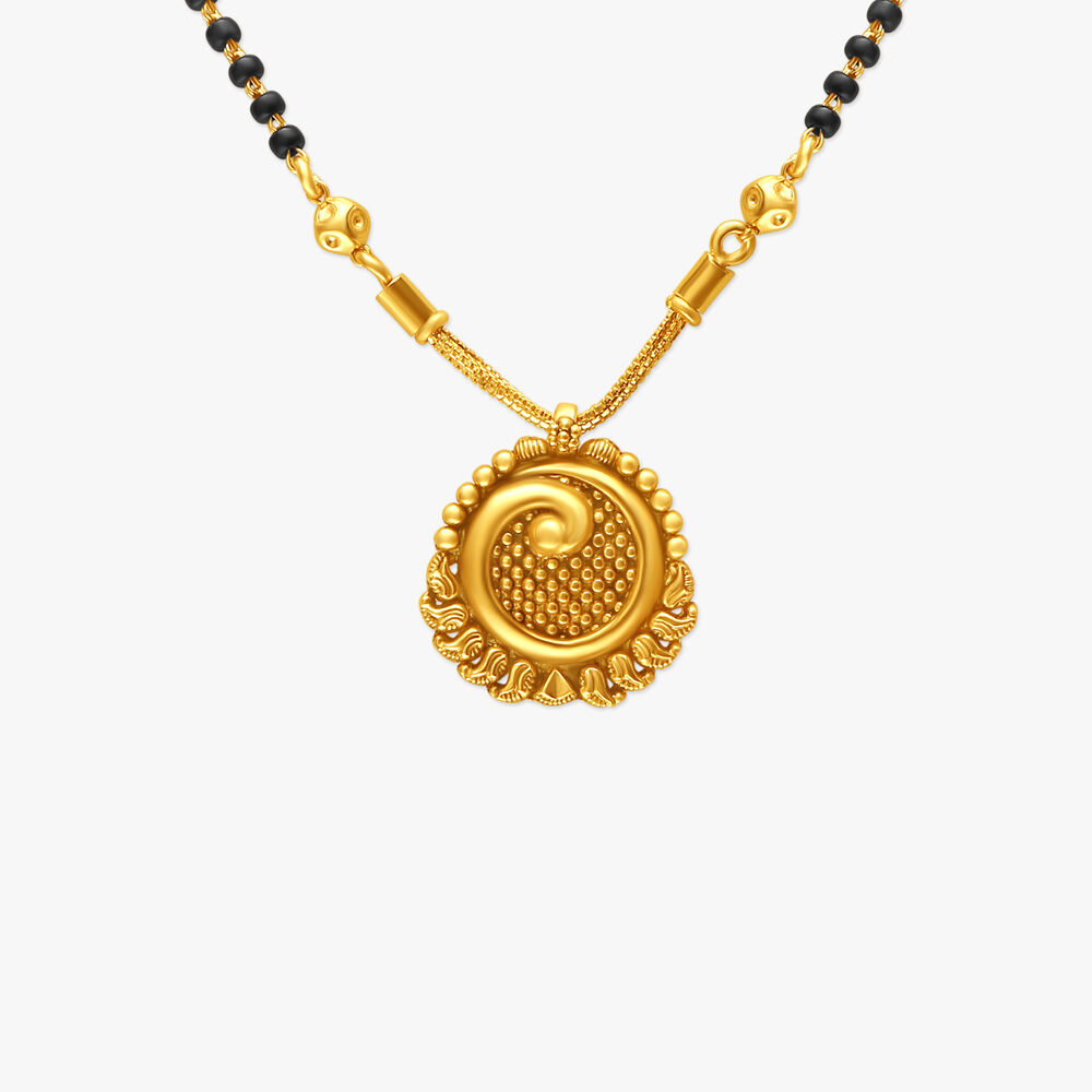 Small gold mangalsutra designs with price sales in tanishq