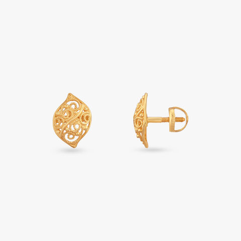 Little Swirl Gold Stud Earrings for Kids