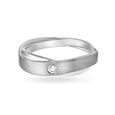 Minimalistic Intersecting Platinum and Diamond Ring,,hi-res image number null
