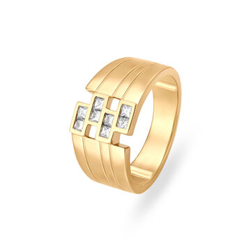 Eccentric Gold Finger Ring for Men