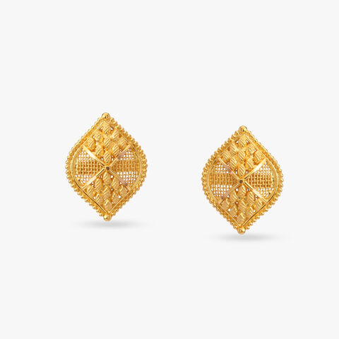 Enigma Gold Stud Earrings