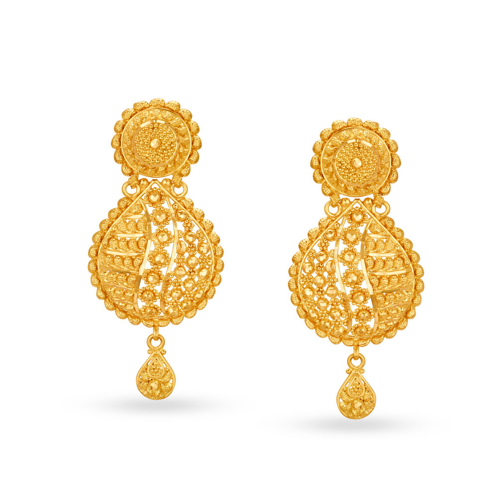 Gold danglers clearance tanishq