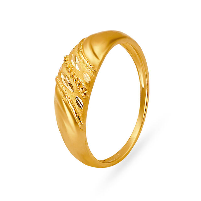 Ornate 22 Karat Yellow Gold Beaded Finger Ring,,hi-res image number null