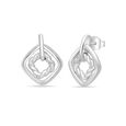 925 Silver Concentric Square Stud Earrings,,hi-res image number null