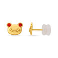 Smiley Panda Gold Stud Earrings For Kids,,hi-res image number null