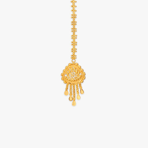Ornate Tassel Gold Maang Tikka