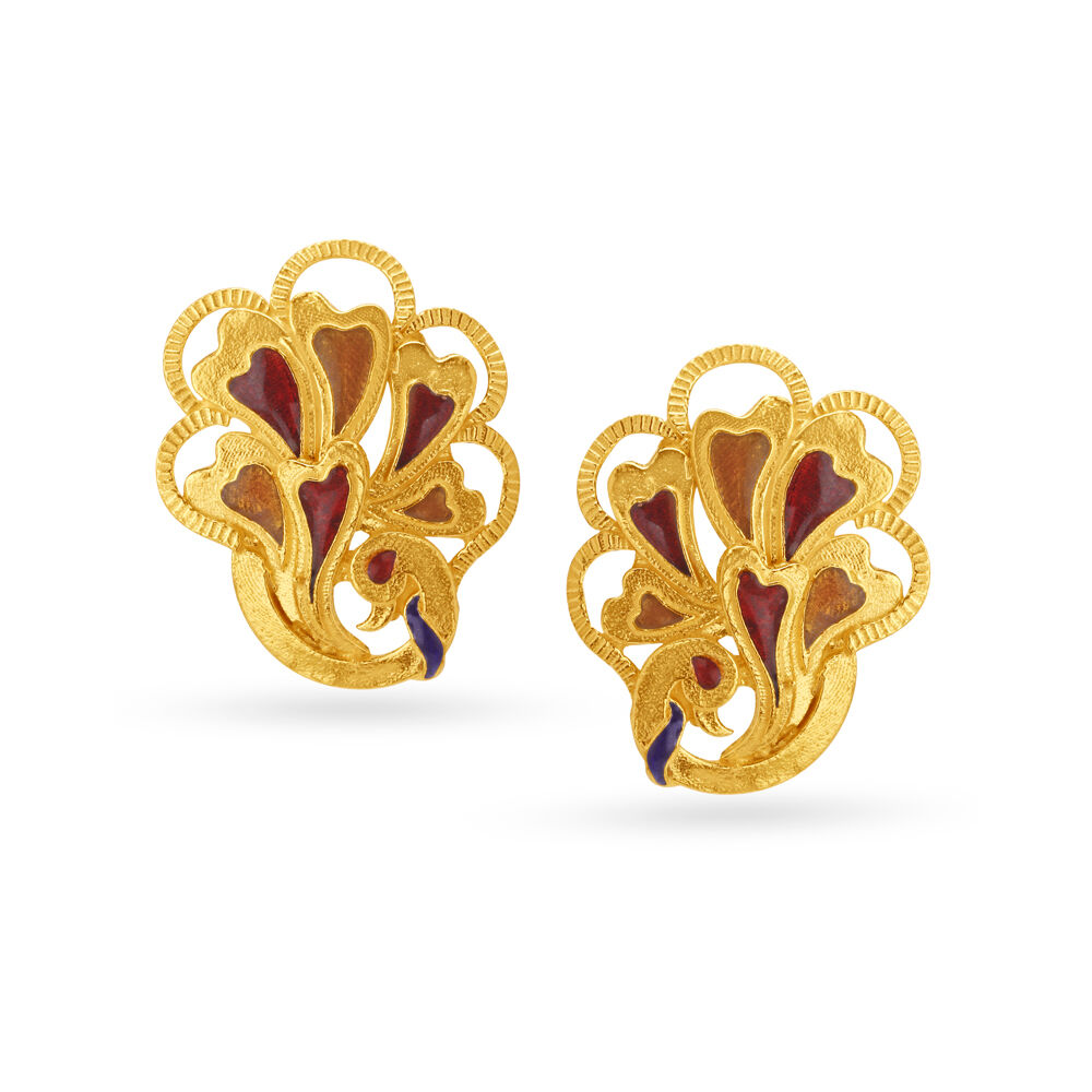 Stylish gold ear tops designs - Simple Craft Idea