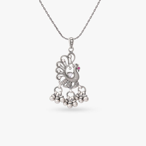 Peacock Pride Silver Pendant