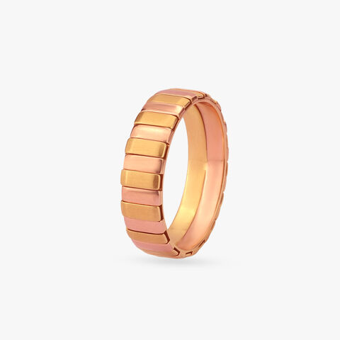 Structured Shine Gold Ring for Men