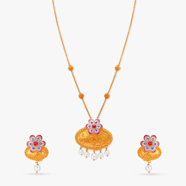 Stunning Floral Necklace Set,,hi-res image number null