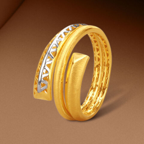 Spiral Edge Gold Ring
